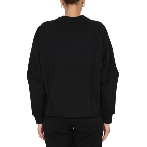 Y-3 Womens Black Long Sleeve Logo Crew Neck Cozy Sweater Sweatshirt Top Size M - Picture 4 of 14